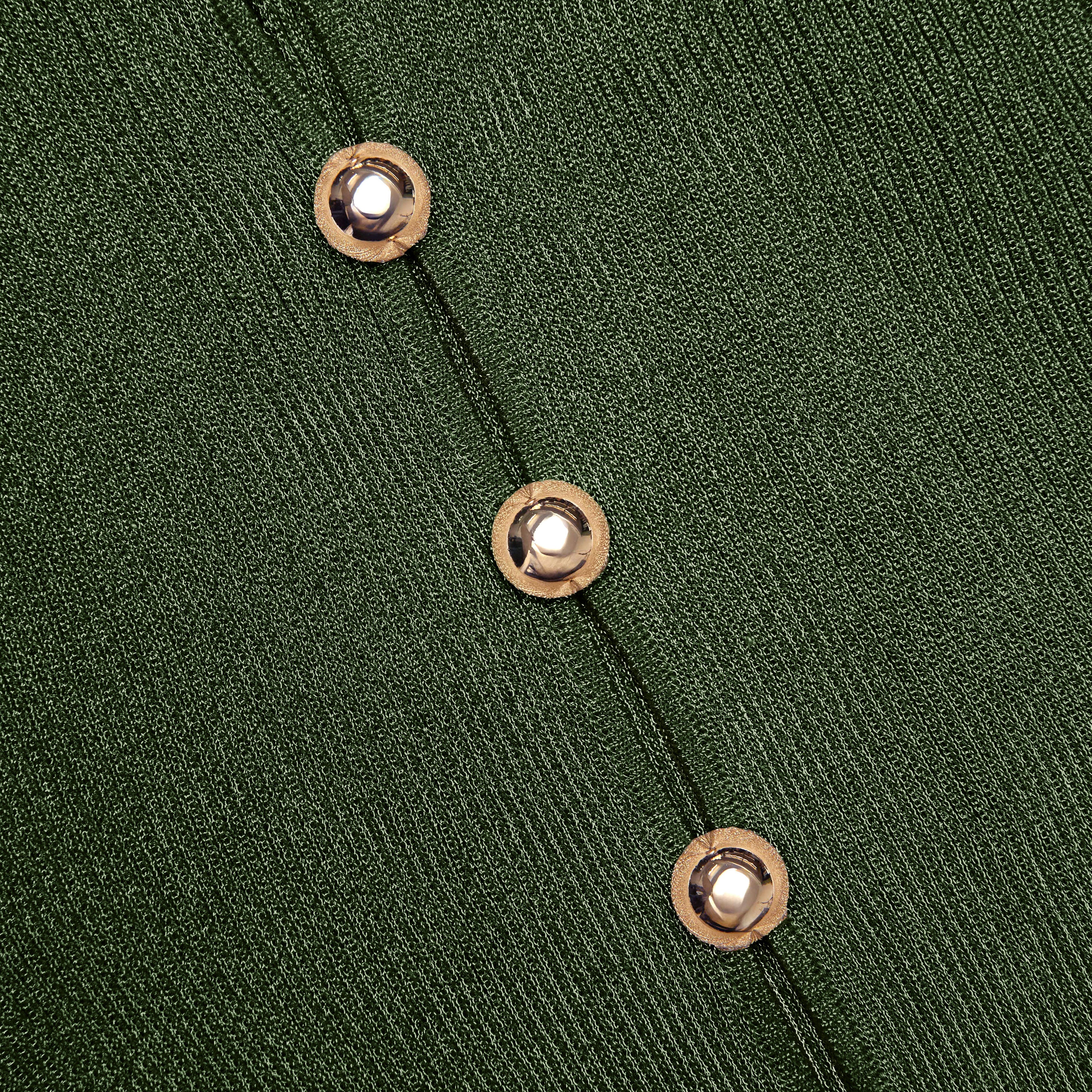 Khaki Lurex Knit Maxi Dress