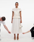 Cream Lace Boucle Midi Dress