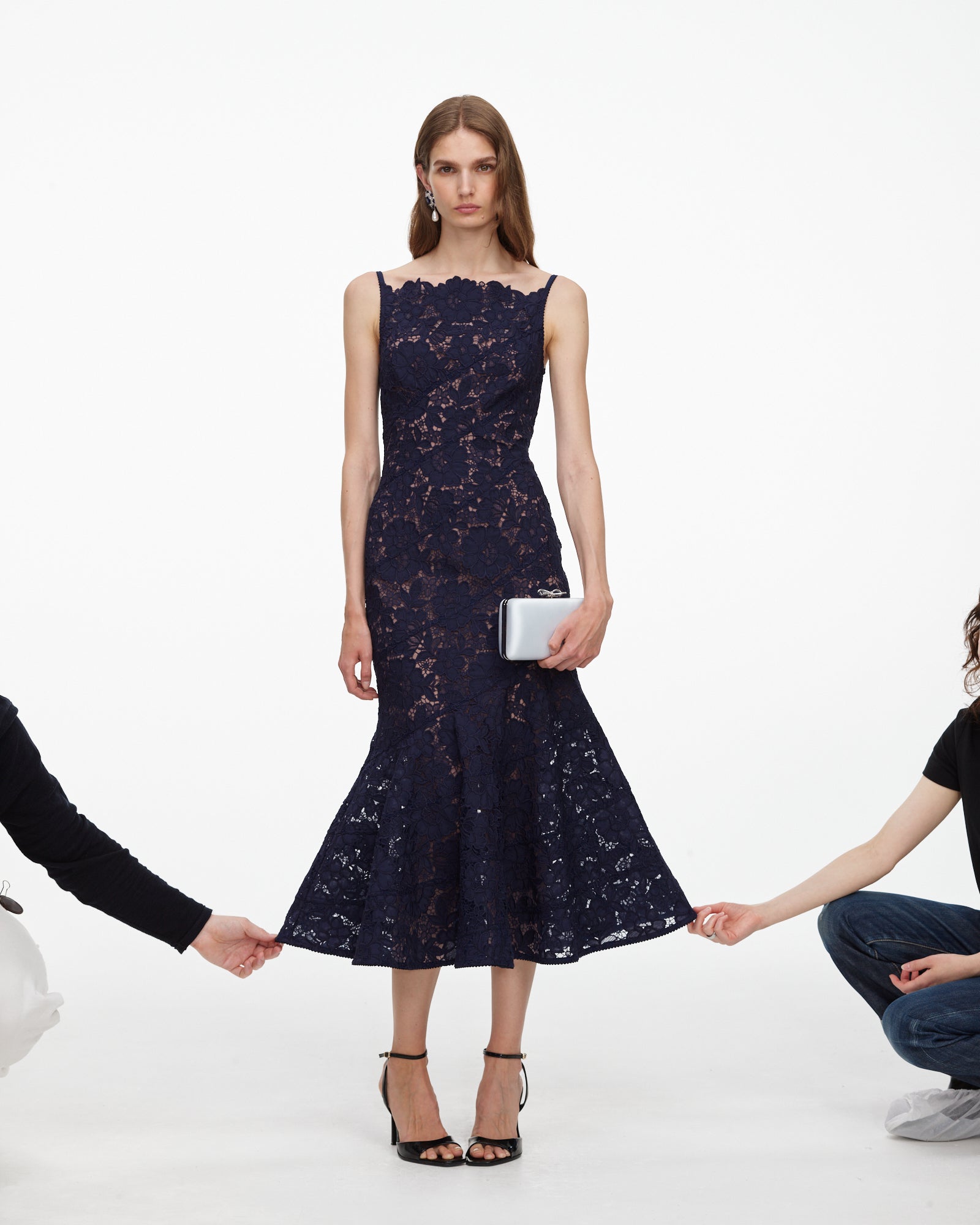 self portrait spiral lace midi dress Navy Spiral Lace Midi Dress – self-portrait-EU