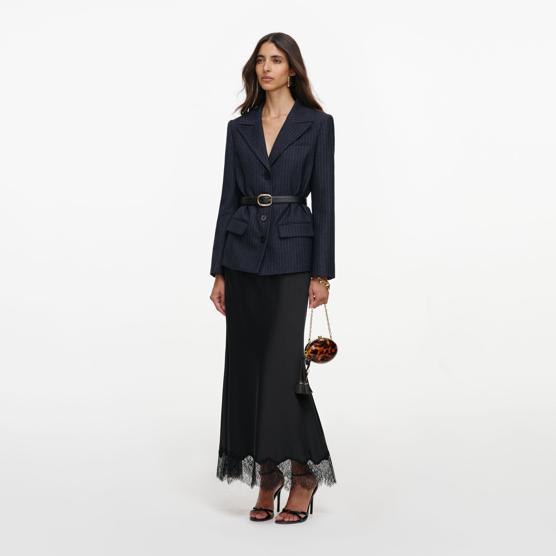 Tailored Blazer Satin Midi Dress