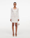 Cream Fringe Knit Mini Dress