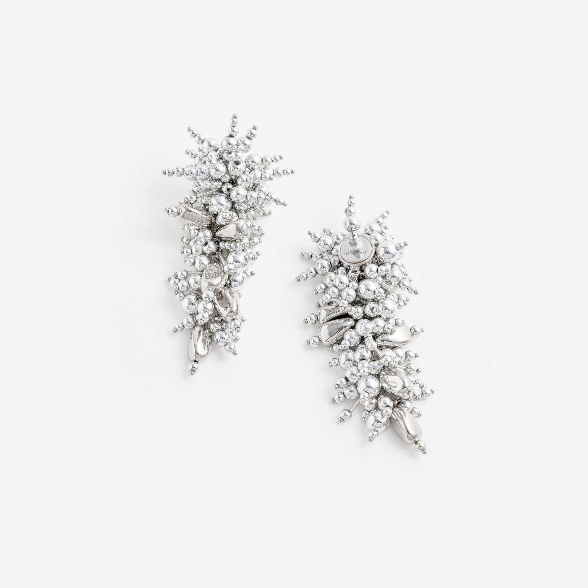 Silver Beaded Dangle Earring