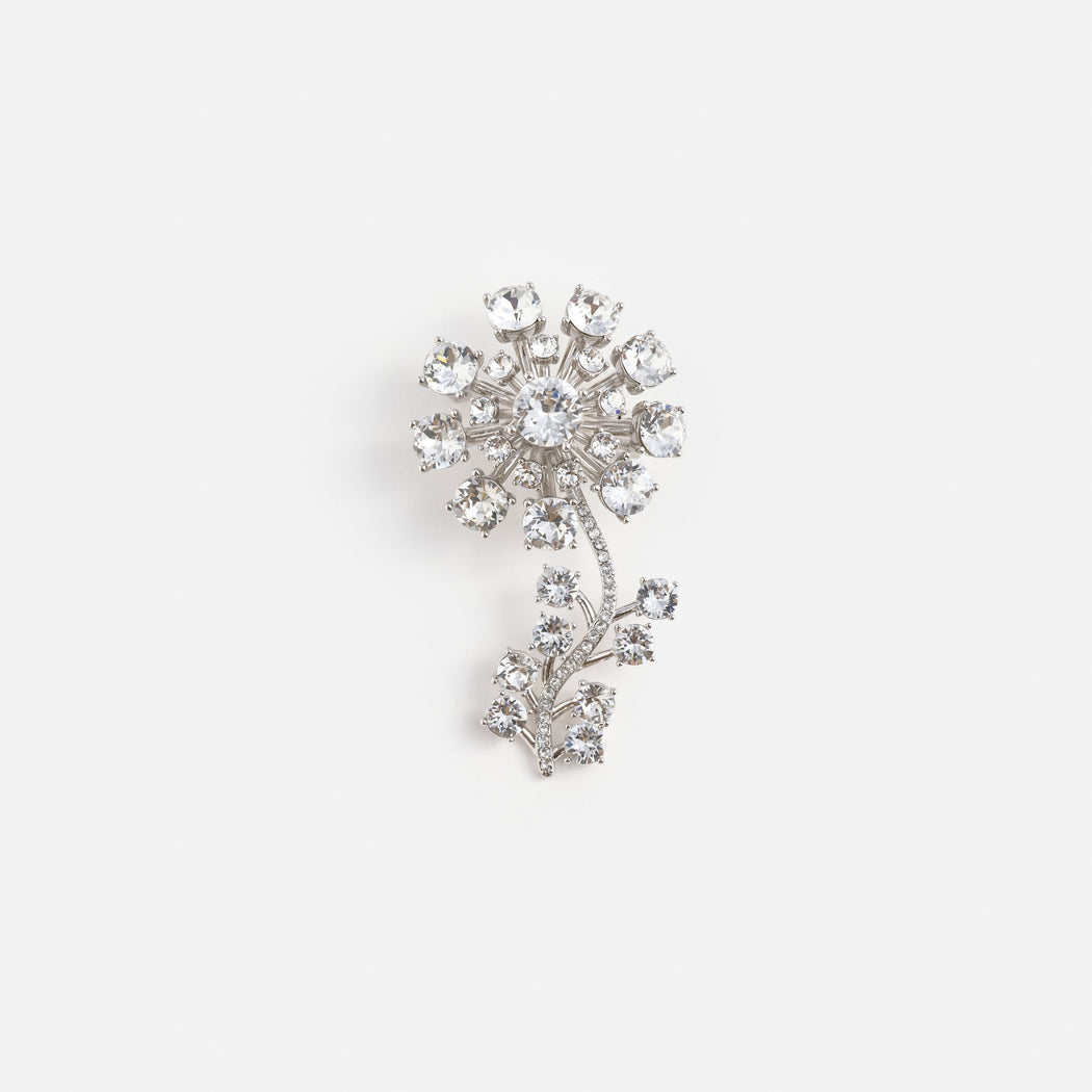 Crystal Flower Brooch
