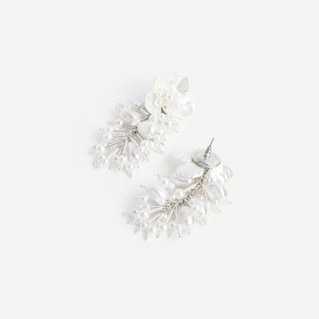 Pearl Flower Beaded Cluster Earring