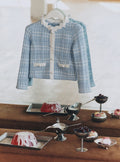 Blue Check Knit Cardigan