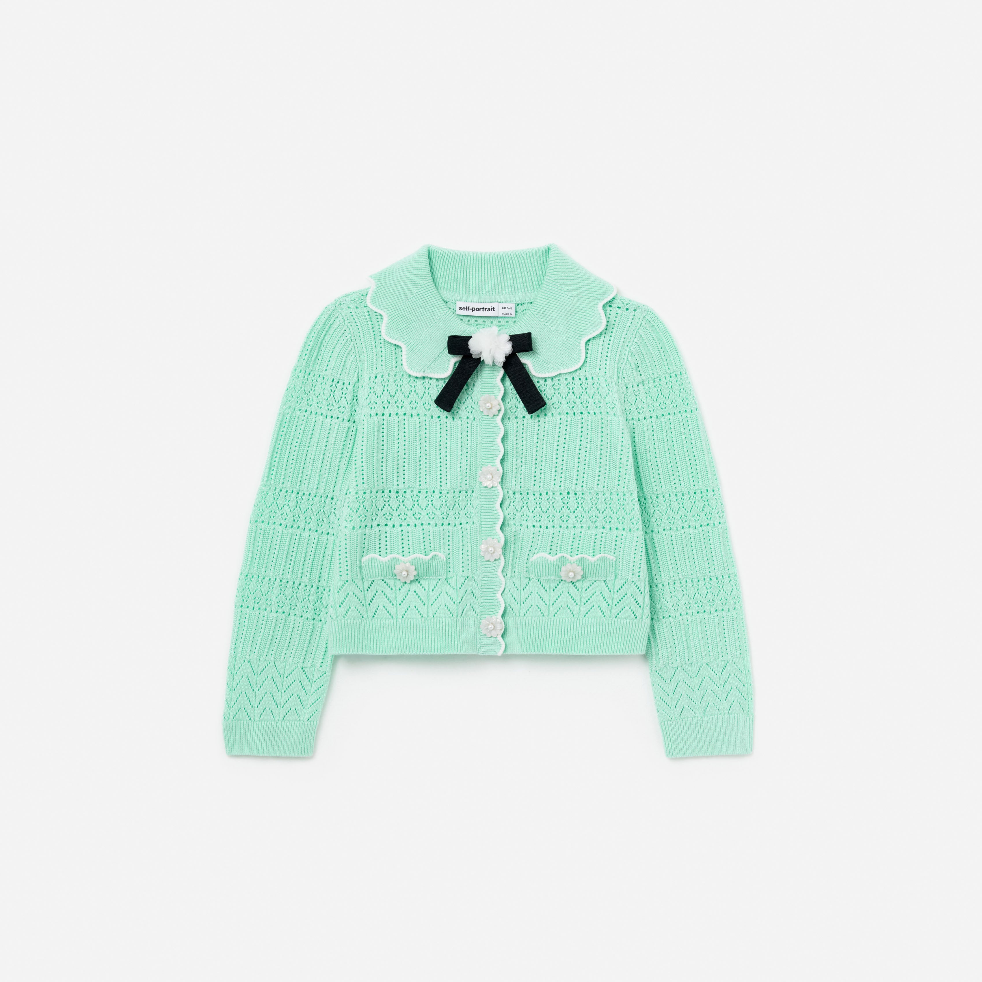 Mint Pointelle Knit Cardigan