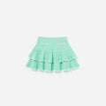 Mint Pointelle Knit Tiered Skirt