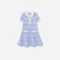 Blue Check Knit Dress