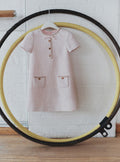 Pink Boucle Braided Trim Dress
