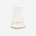 Cream Satin Bubble Hem Dress