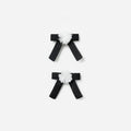 Black Chiffon Flower Bow Hair Clips
