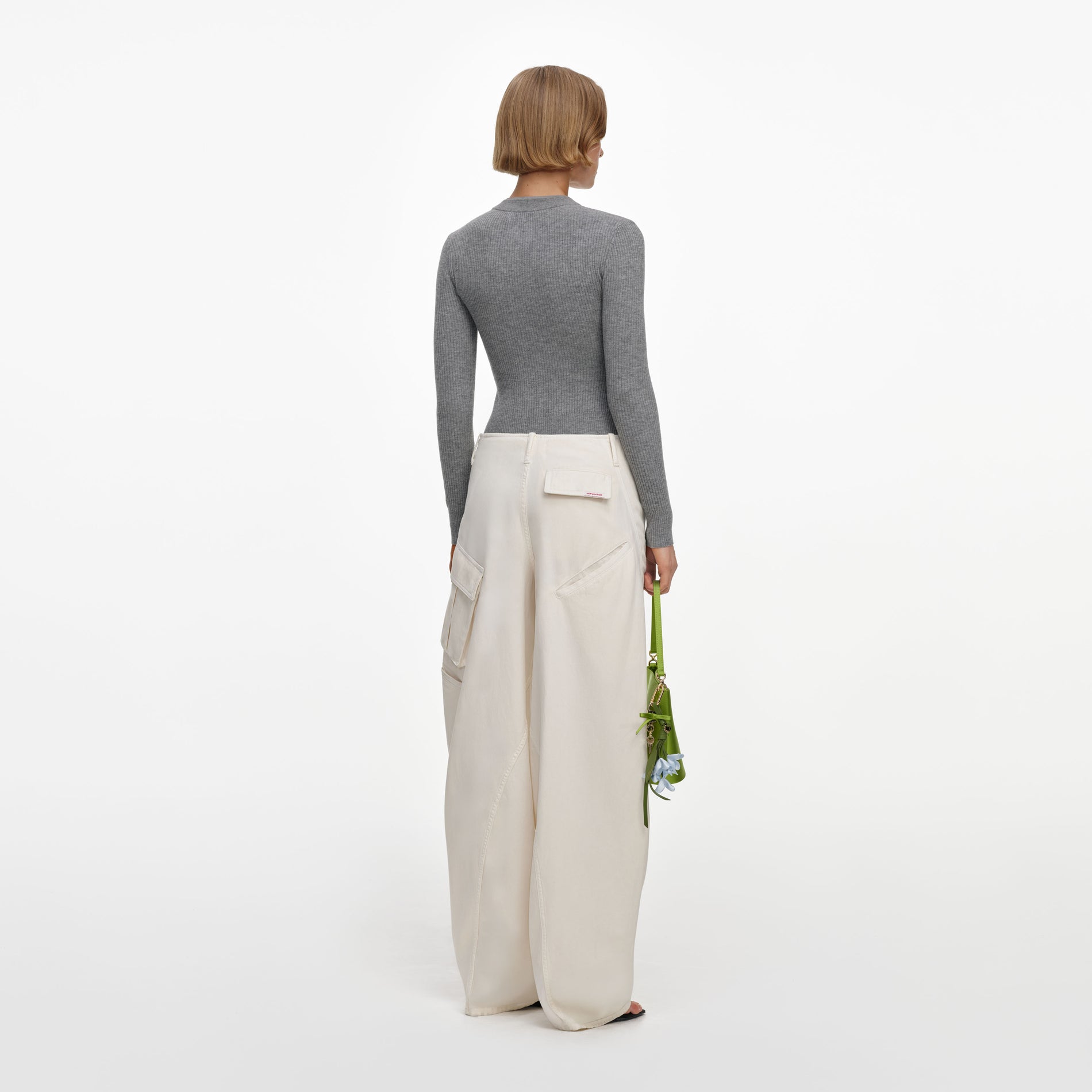 Cream Denim Pocket Trousers