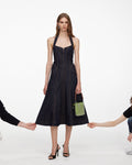 Indigo Denim Halterneck Midi Dress
