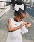 White Lace Hair Bow