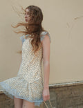 Yellow Devore Polka Dot Mini Dress