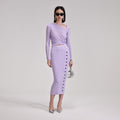 Lilac Knit Midi Dress