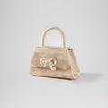 Gold Rhinestone Embellished Mini Bow Bag