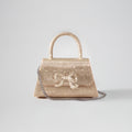 Gold Rhinestone Embellished Mini Bow Bag