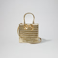 Gold Croc Mini Tote Bow Bag