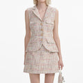Pastel Boucle Tailored Mini Dress