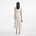 Cream Linen Midi Dress
