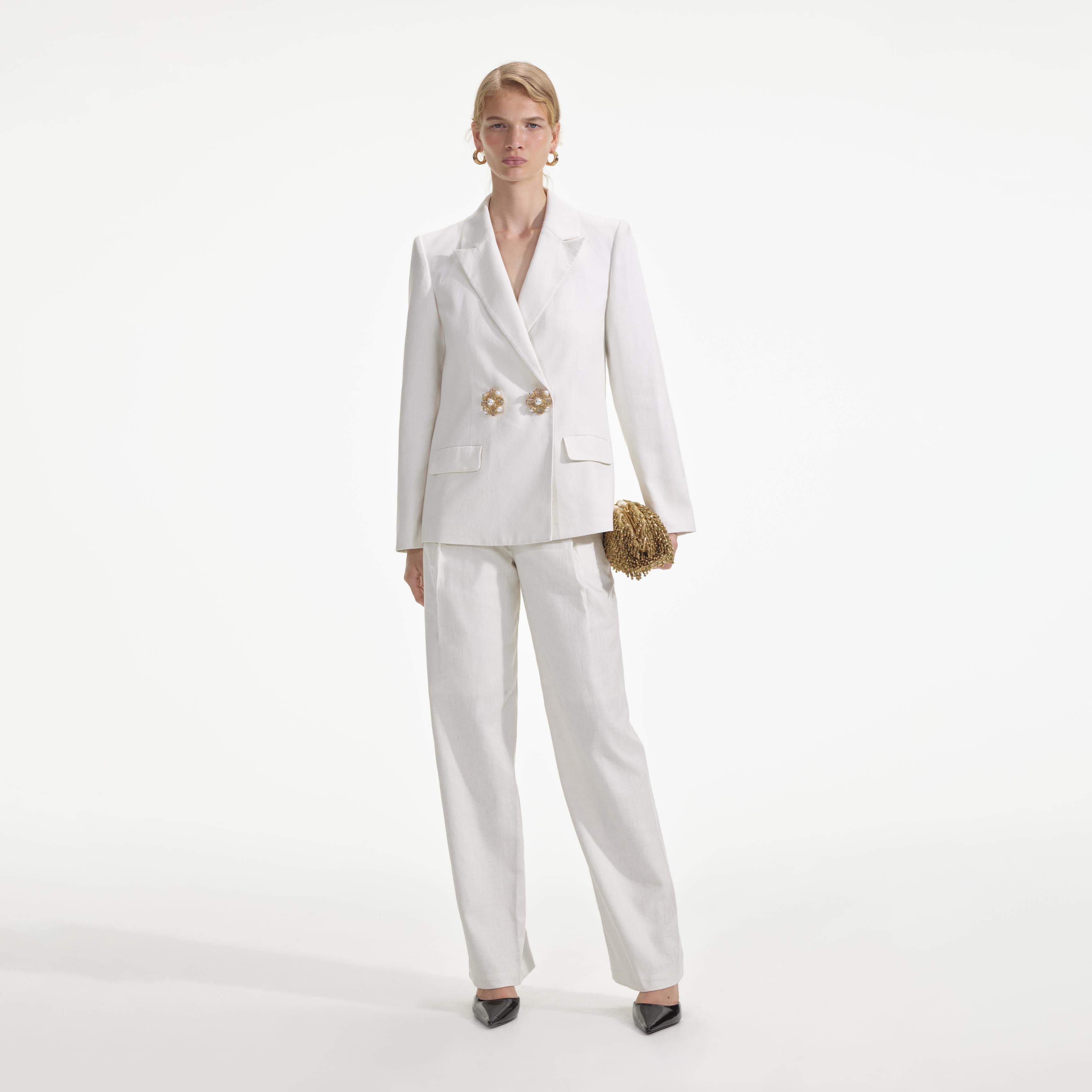 White Linen Trousers