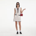 Cream Crochet Contrast Trim Mini Dress