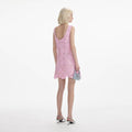 Pink Floral Lace Sleeveless Mini Dress