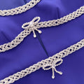 Blue Diamante Bow Trim Midi Dress