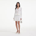 White Knit Peplum Mini Dress