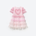 Pink Mesh Dot Mini Dress