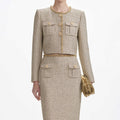 Gold Boucle Midi Skirt