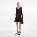 Black Knit Peplum Mini Dress