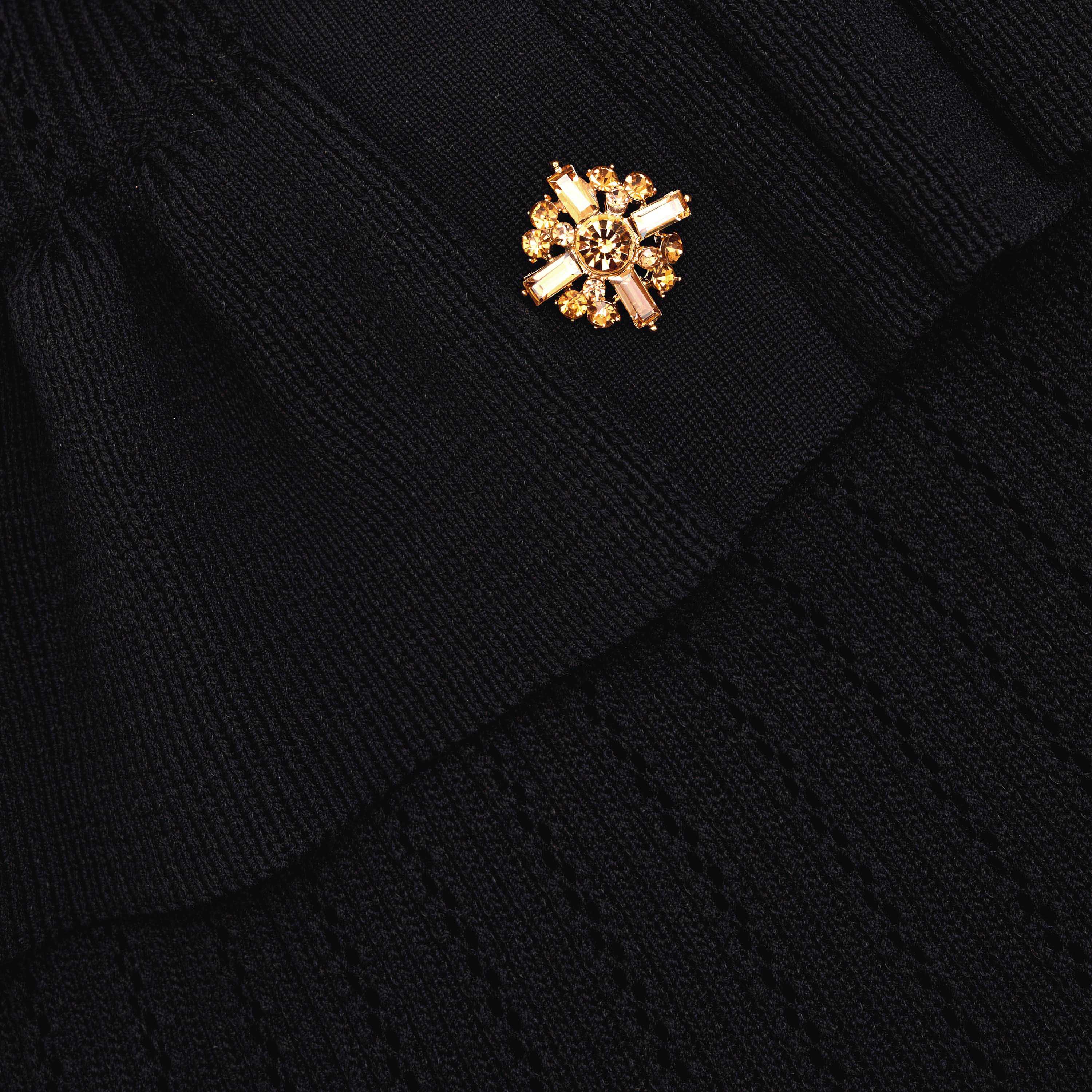 Black Knit Peplum Mini Dress