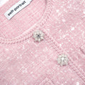 Pink Boucle Sequin Midi Dress