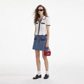 Textured Denim Mini Skirt