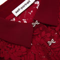 Burgundy Lace Peplum Midi Dress