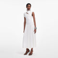 White Jersey Cut Out Midi Dress