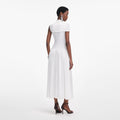 White Jersey Cut Out Midi Dress