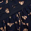 Navy Bow Embroidered Mini Dress