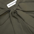 Khaki Twill Tie Neck Blouse