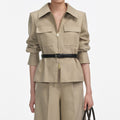 Beige Twill Playsuit