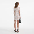 White Lace Contrast Collar Mini Dress
