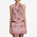 Pink Check Chainmail Top