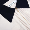 Cream Twill Contrast Collar Jacket