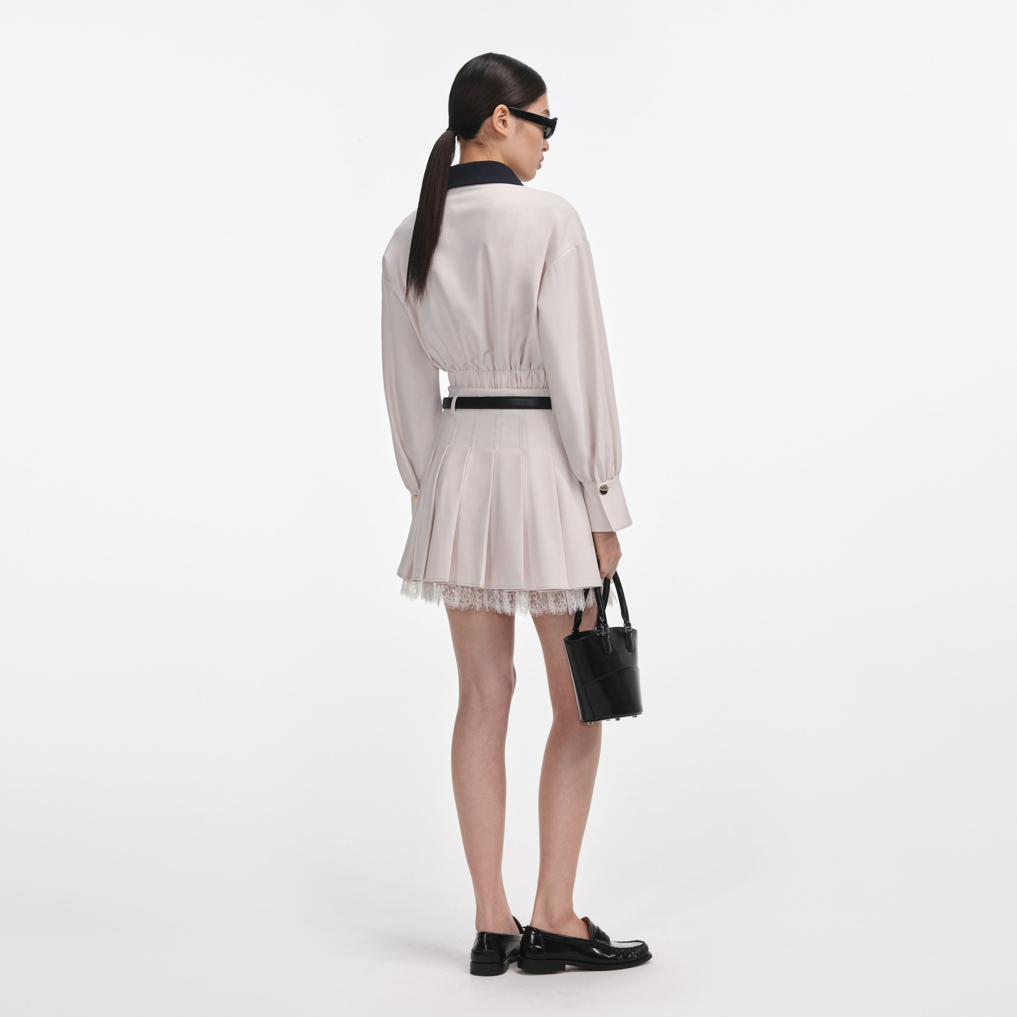 Cream Twill Contrast Collar Jacket