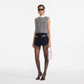 Navy Boucle Skort