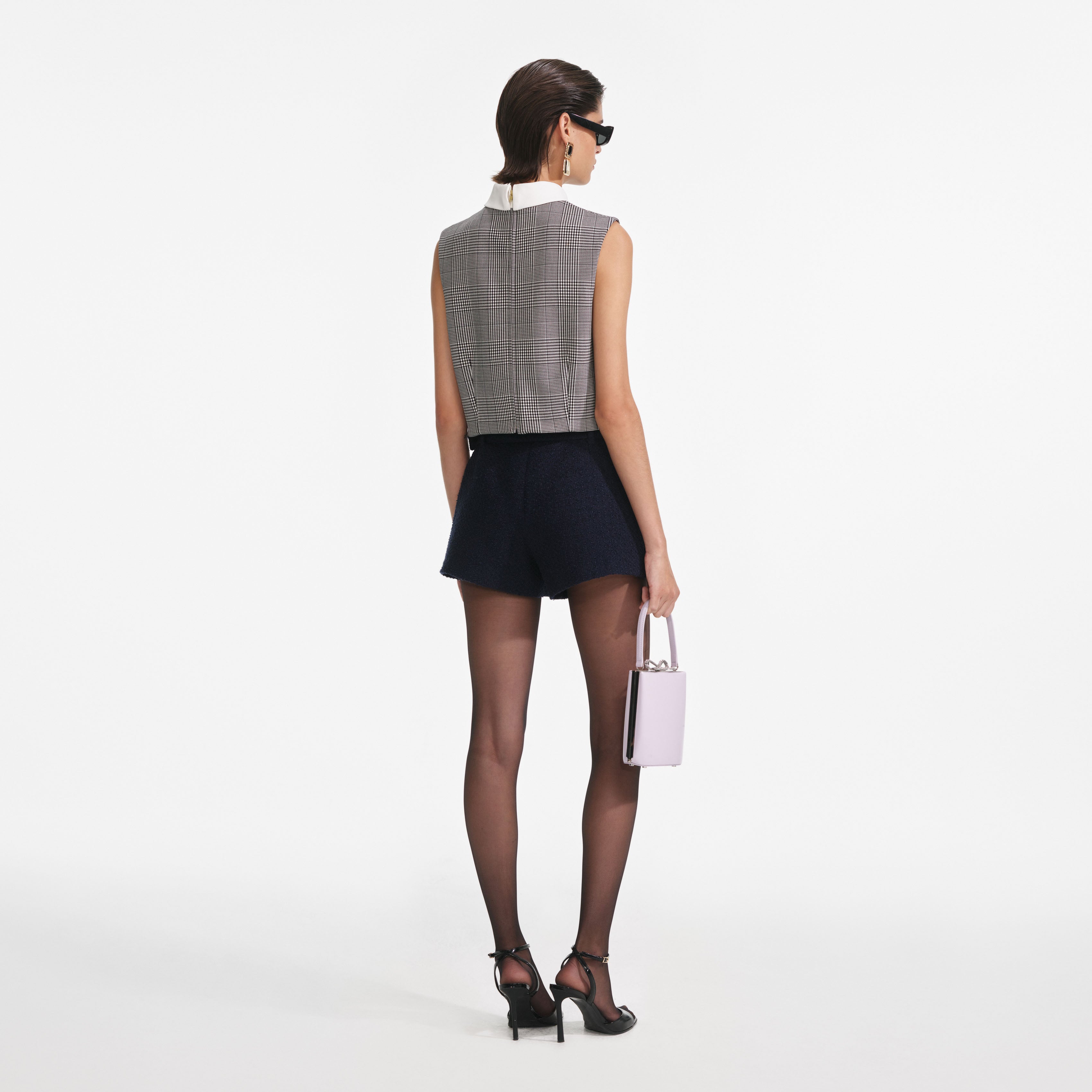 Navy Boucle Skort