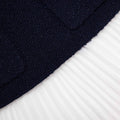 Navy Boucle And Chiffon Mini Dress