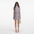 Grey Taffeta Mini Skirt